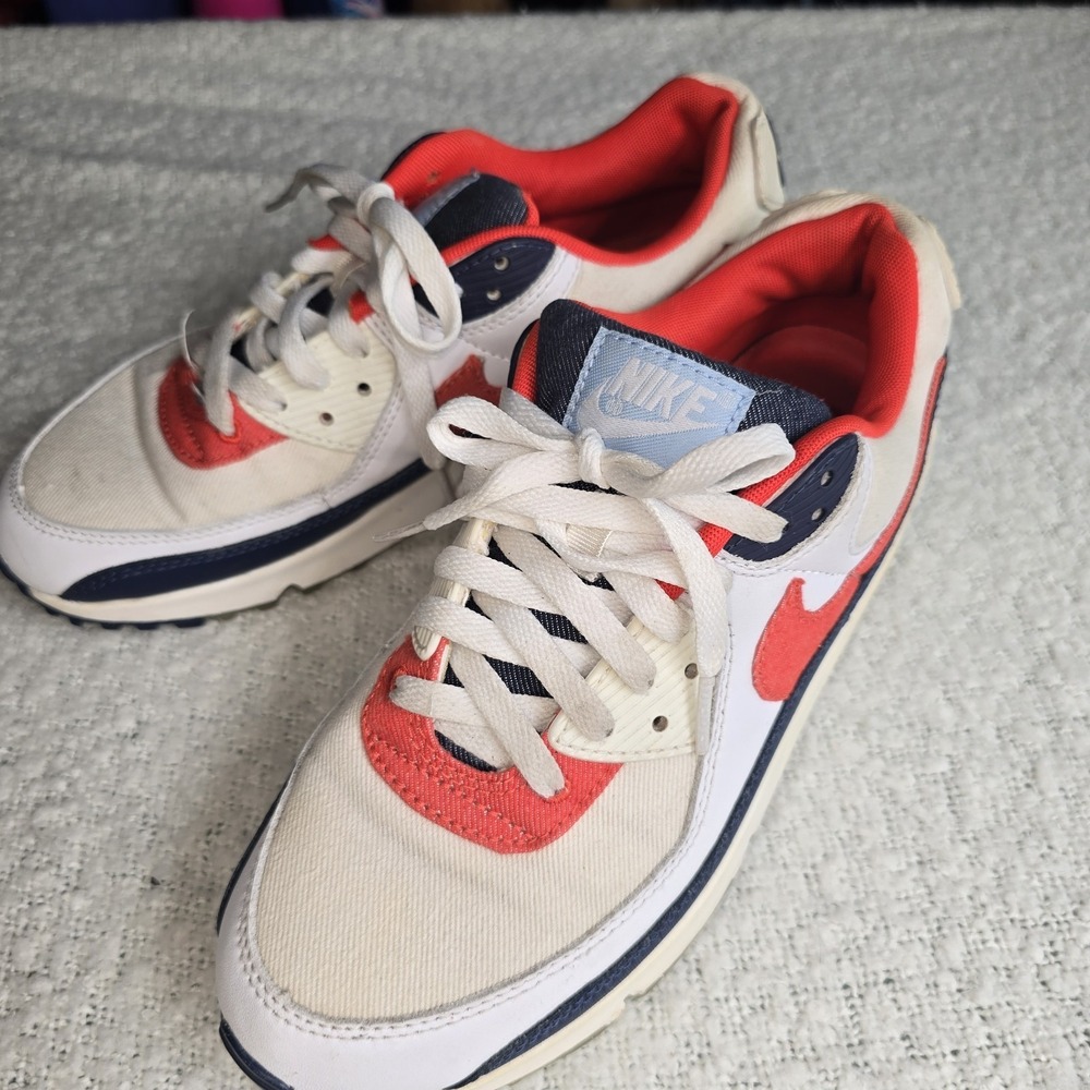 Nike‎ Air Max 90 USA Essential Red White Blue DJ5170-100 Men's Size 8